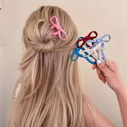 Multicolor Acetic Acid Bow Hair Stick Chinese Style Headdress U-shaped Hairpin Hair Clip Hair Accessories Pan Hair Fork Girl