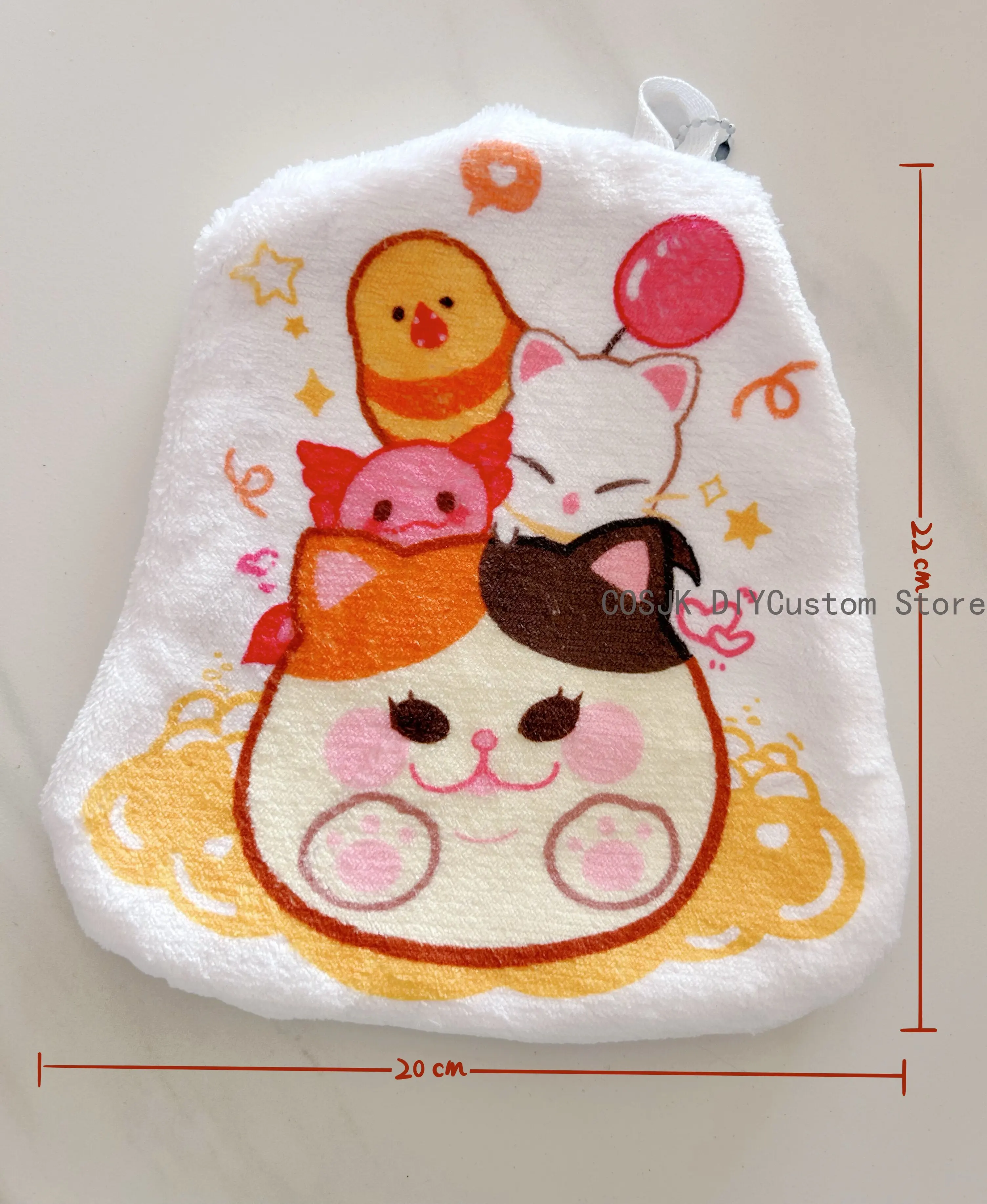 

Cute Anime Chocobo Moglin‌ Ancients Fat Cat Cosplay Cartoon Coral Fleece Hand Towel Accessories Q Version Towels Fans Gift