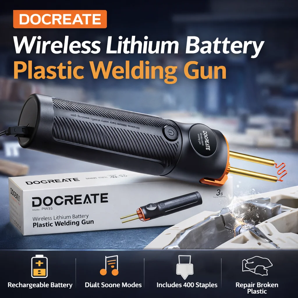 

Беспроводной паяльник Docreate-831 для пластика с литиевой батареей, быстрый нагрев за 3 секунды, 4000 мАч, регулируемая температура, для ремонта пластика
