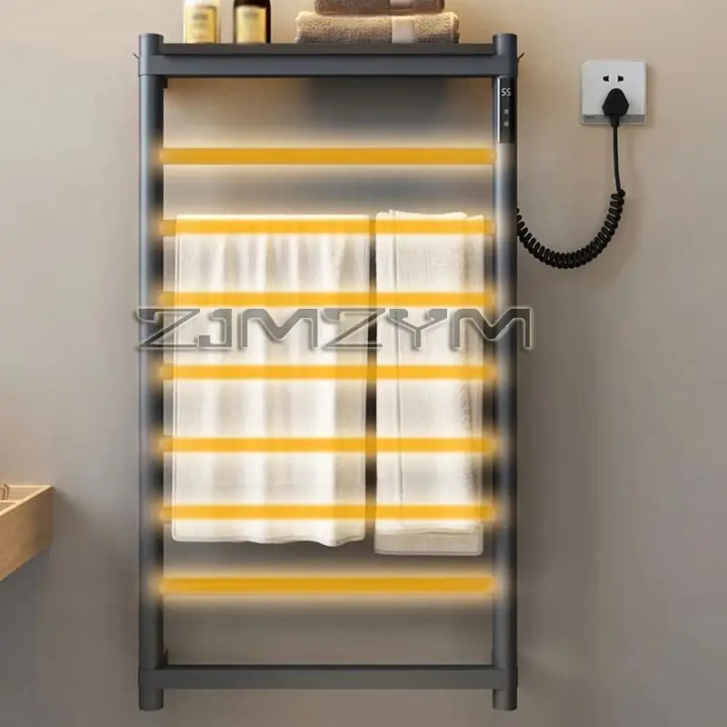 Bathroom Electric Towel Rack Digital Display Temperature Time Control Towel Warmer Rail Smart Home Heated Towel Stainless Steel