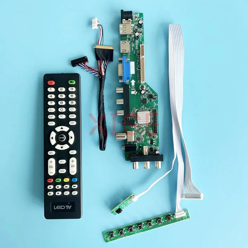 For BT140GW01 BT140GW02 BT140GW03 Controller Board LVDS 40 Pin Digital Signal DVB Monitor 2AV+USB+DHMI+VGA 1366*768 DIY Kit 14