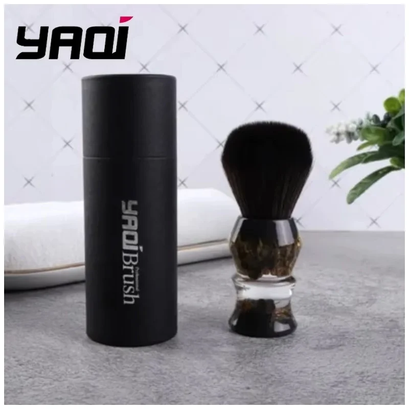 YAQI Men Wet Shaving Brush DEEP STONES Wet Shave Tools 24mm Synthetic Hair Resin Handle Men Shaving Products Mens Gift