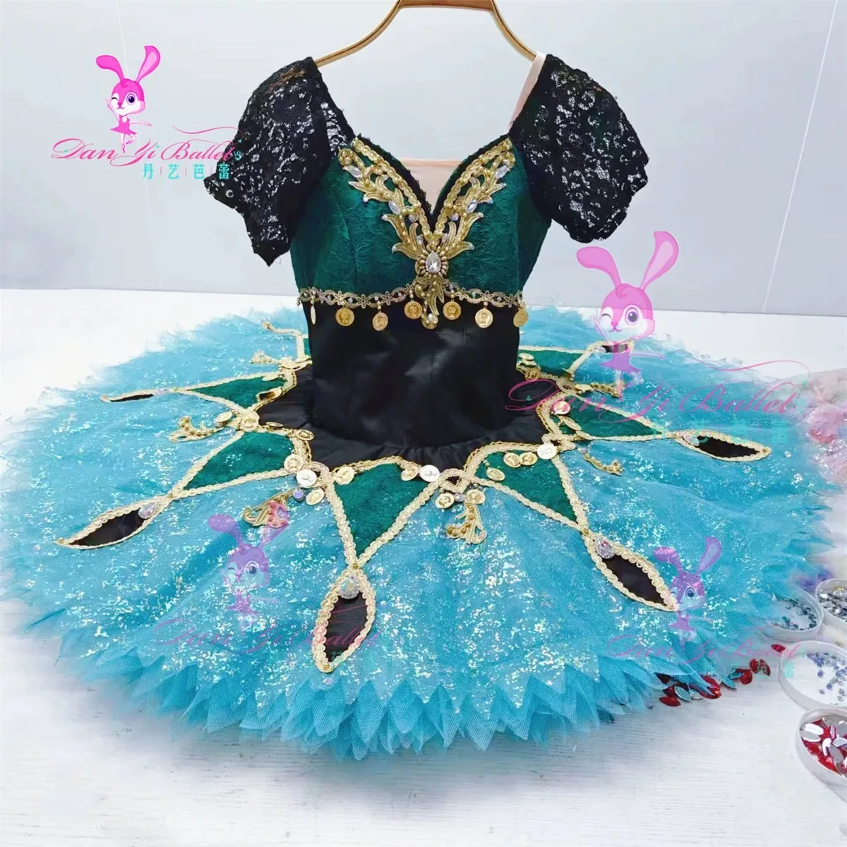 Danyi professional green Esmeralda ballet dress tutu dress competition customized adults and children