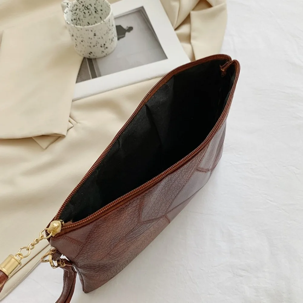 

Повседневная сумка-клатч с кисточками в корейском стиле, однотонная, на молнии, кошелек для монет, сумка для мелочей, для улицы