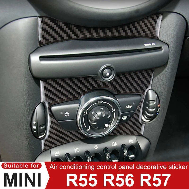 

Для MINI Cooper S JCW R55 R56 R57 автомобильный кондиционер, панель управления, декоративная наклейка, модификация в углеродном стиле, аксессуары