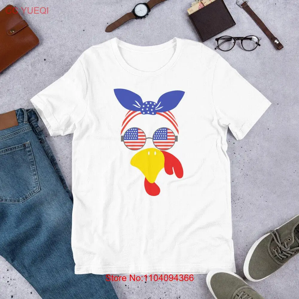 American USA Flag Turkey Face Print Glasses Autumn Fall t-shirt