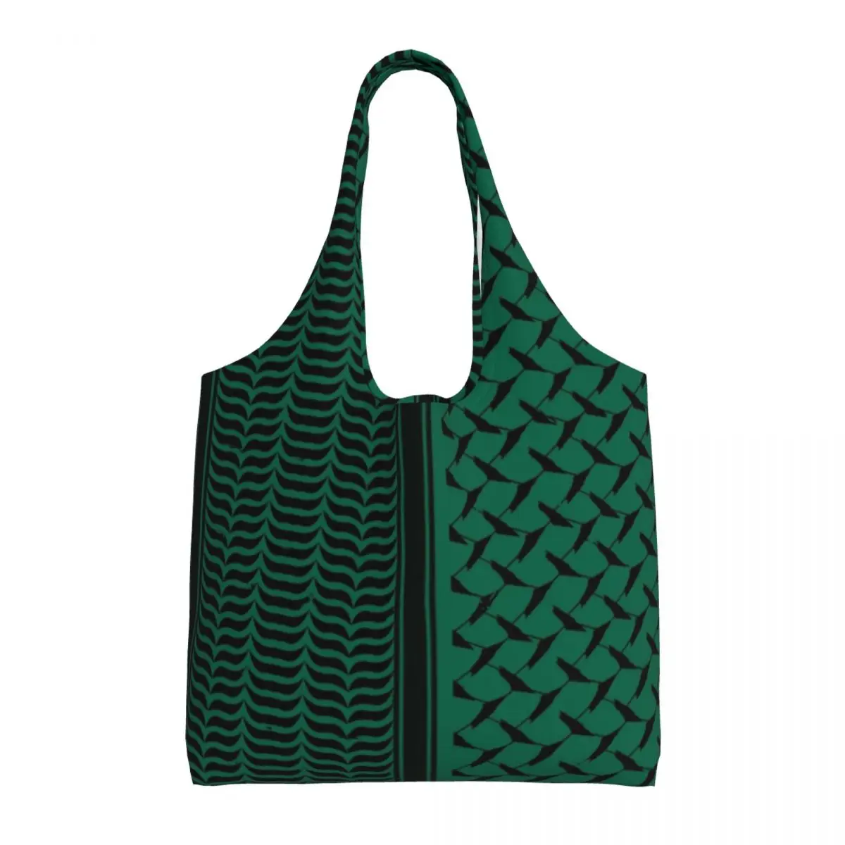 Palestine Flag Shopper Bag Keffiyeh Green Shoulder Bag Student Streetwear Polyester Tote Bag Modern Graphic Handbags