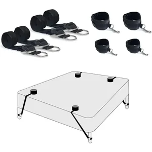 Set Kit BDSM Tempat Tidur Borgol Mainan Seks untuk Pasangan Wanita Perlengkapan Dewasa Pengekangan BDSM Tali Pengikat Tempat Tidur Borgol Seksual Permainan Seksi 10 branding bdsm penjualan terbaik - №