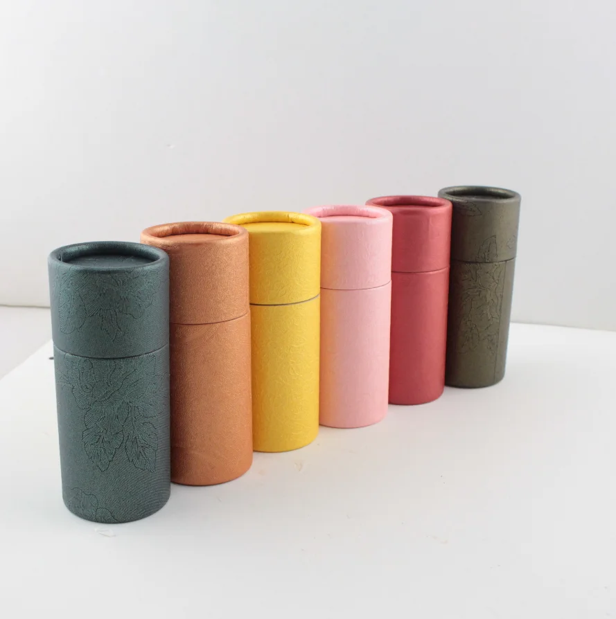 10Pcs Kraft Paper Tube Round Kraft Paperboard Jar Containers Cardboard Essential Oil Bottle Tube Box for Cosmetic Gift Packaging