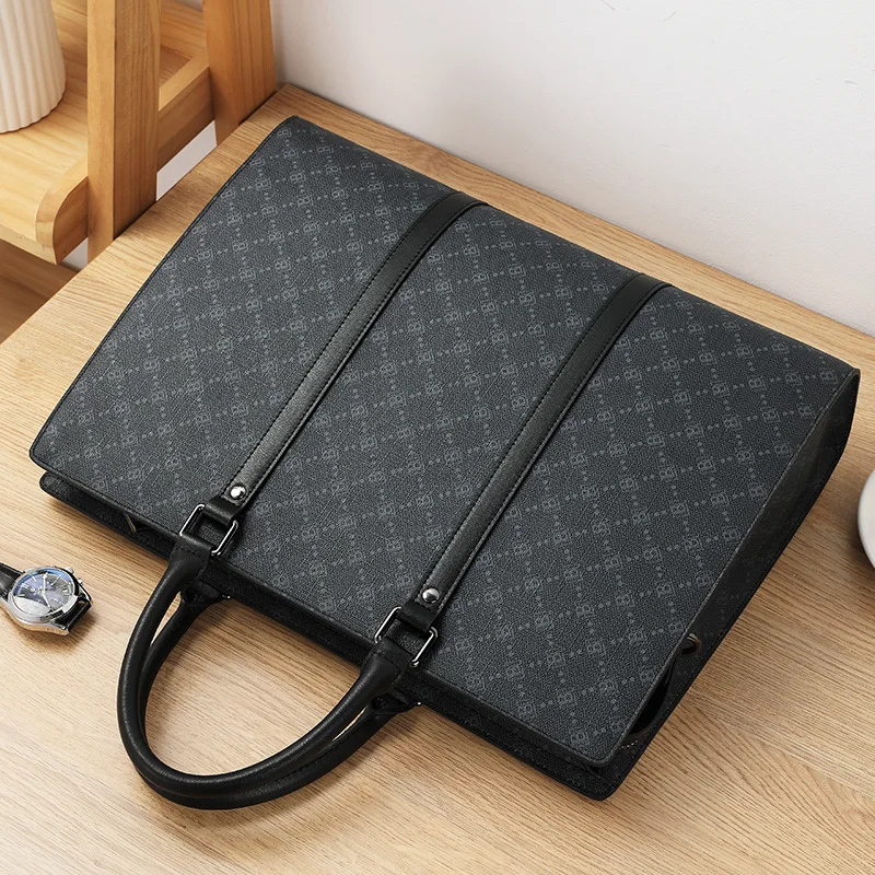 Simple Fashion Briefcase Large Capacity Handbag Business Men's Single Shoulder Crossbody Luxury Man Bag Leathers Brief Case