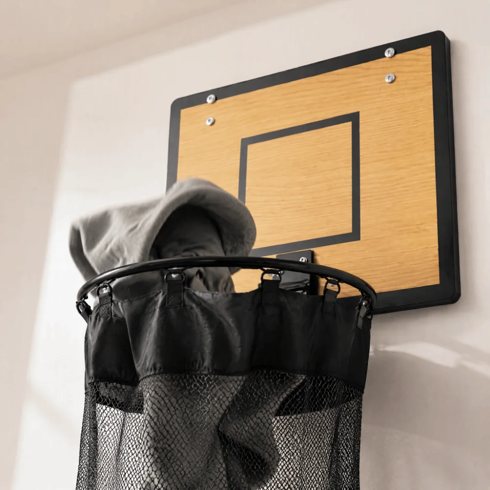 Can Be Hung Hanging Laundry Basket Net Fabric Storage Household Basketball Hoop Laundry Basket No Drilling Required