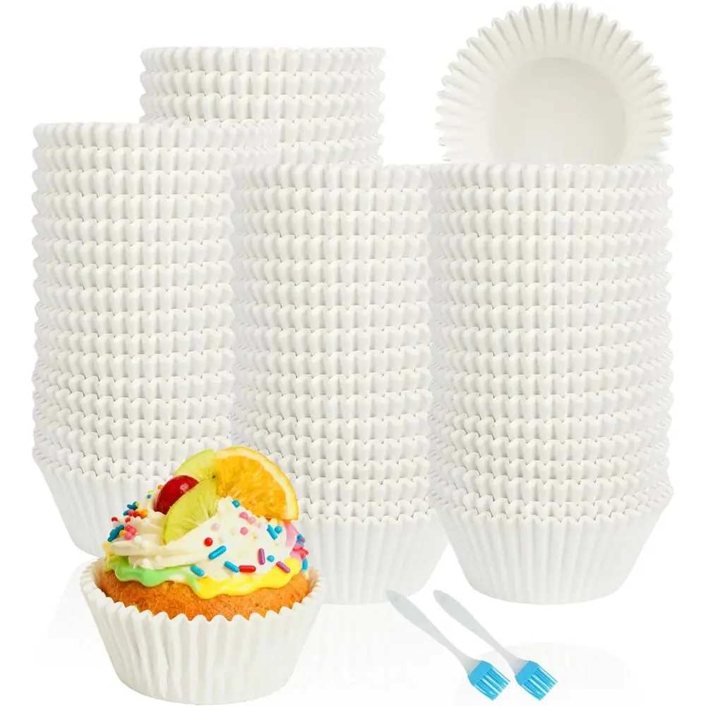 

1.96 White Cupcake Cases - 5500 Pack Paper Muffin Cups for Weddings, Birthdays & Parties