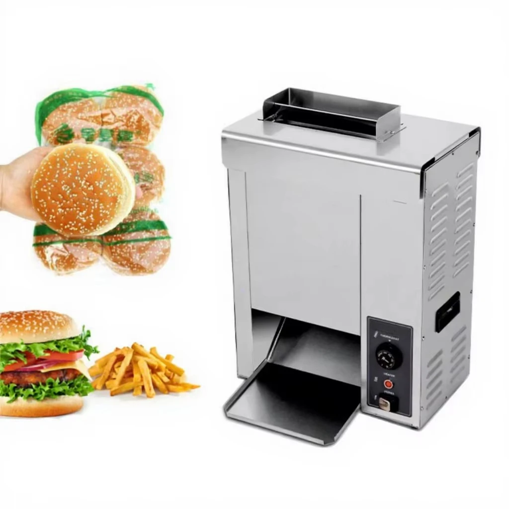 Automatic Vertical Bun Toaster, Commercial Hamburger Bread Heating Machine for Fast Food Restaurant