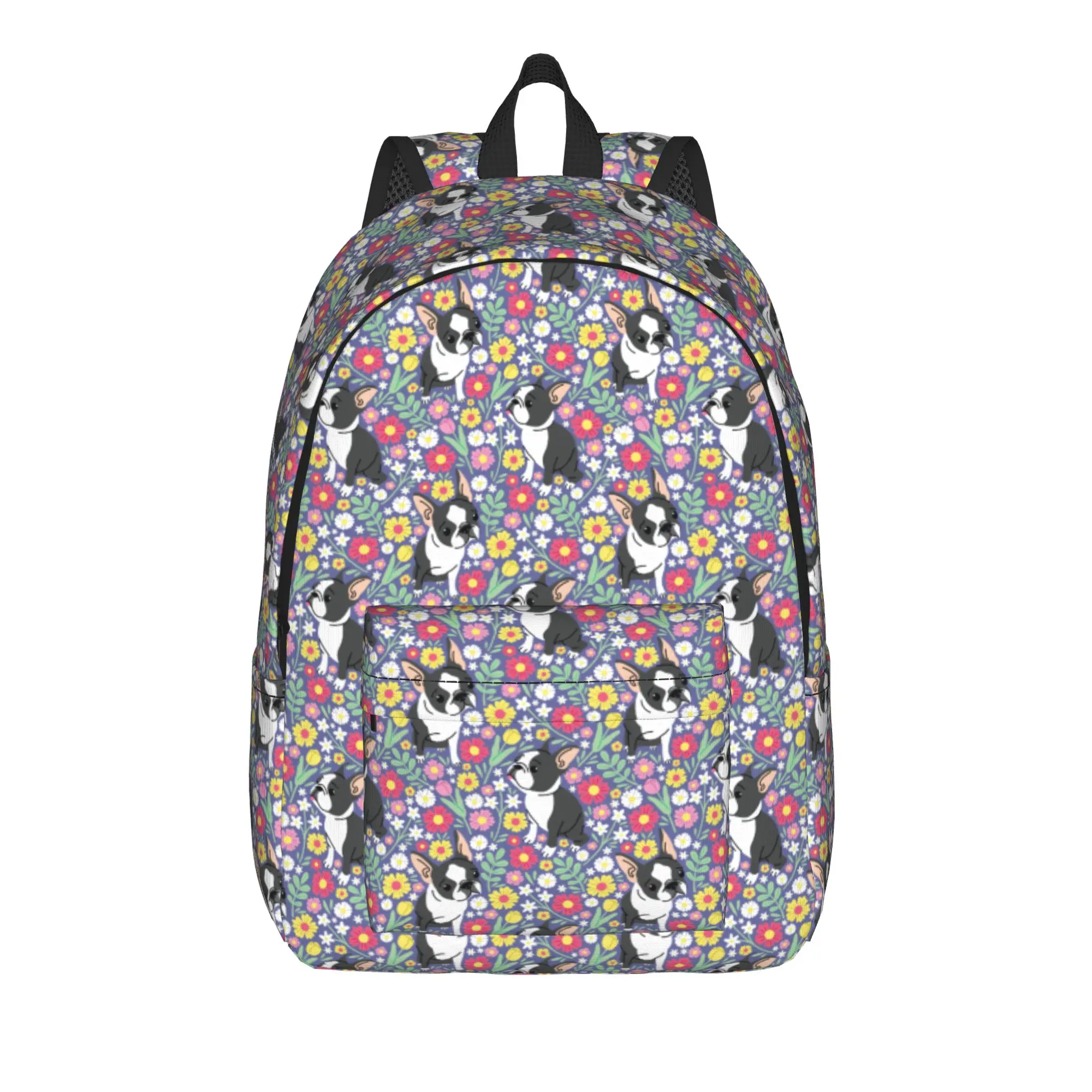 French Bulldog Dog Backpack for Men Women Fashion High School Work Daypack Animal Laptop Computer Canvas Bags Outdoor