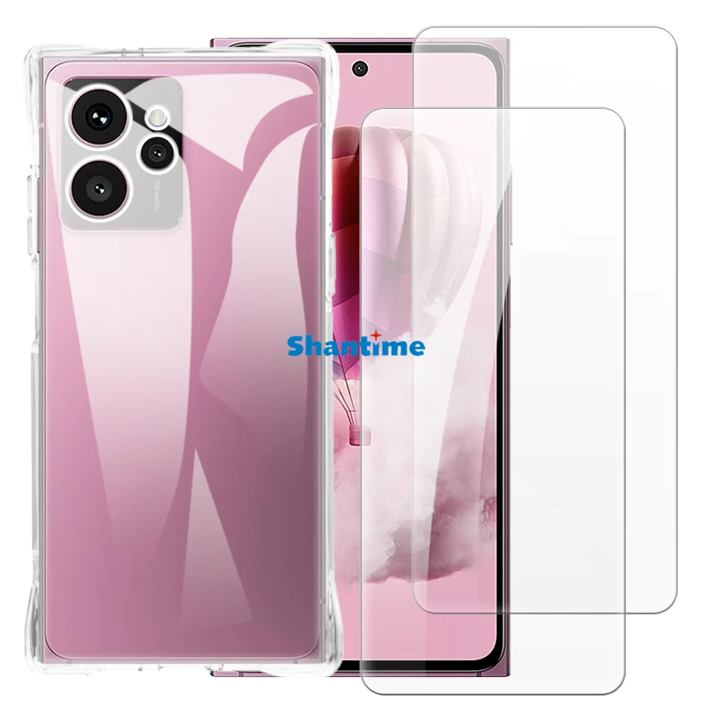 Soft Case + 2 Pack Tempered Glass Screen Protectors for HMD Skyline 5G Full-Body Protection, Shockproof