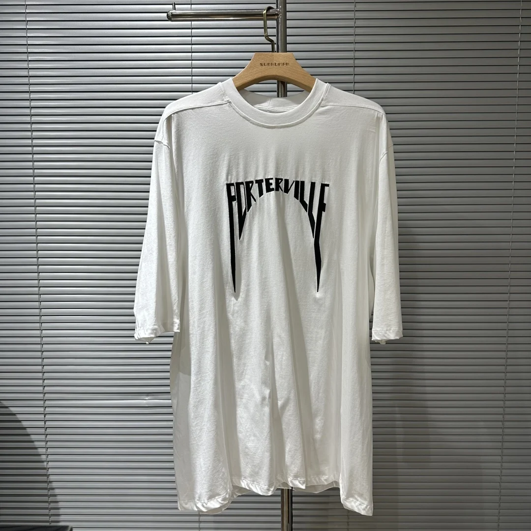 25ss Owen Seak Men Oversized T Shirt Cotton Gothic Style Men's Clothing Tops Tees Summer Women Long Tee Black White T Shirt