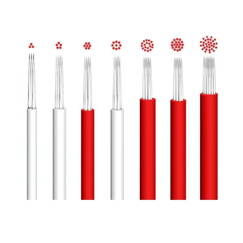50pcs/lot 3/4/5/7/9/17/19/21R Tattoo Needle Pen Semi Permanent Makeup Microblading Blade Manual Fog Pen Needle Tattoo Needle