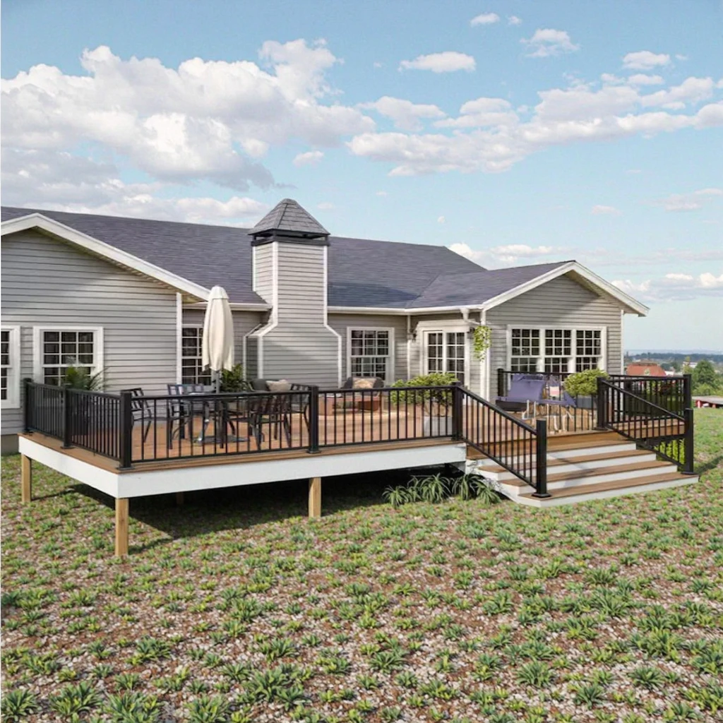 التخصيص نمط جديد DIY تثبيت الدرابزينات الألومنيوم سطح السفينة درابزين وسياج للشرفة