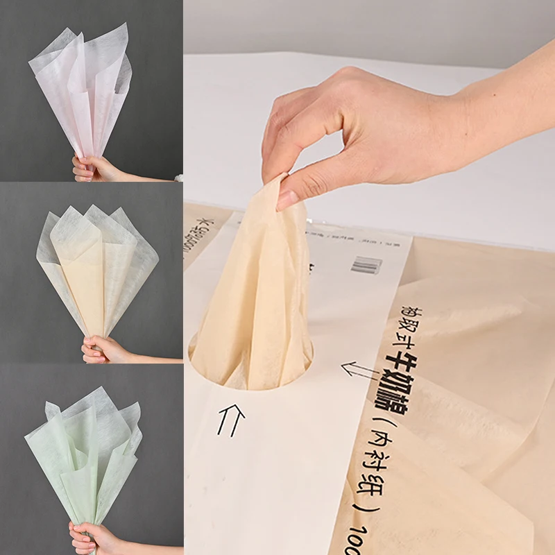 40/50pcs Bouquet Lined Non Woven Fabric Lining Paper Cotton Flower Wrapping Paper Extractable Bouquet Packag Paper 30x30/45x60cm