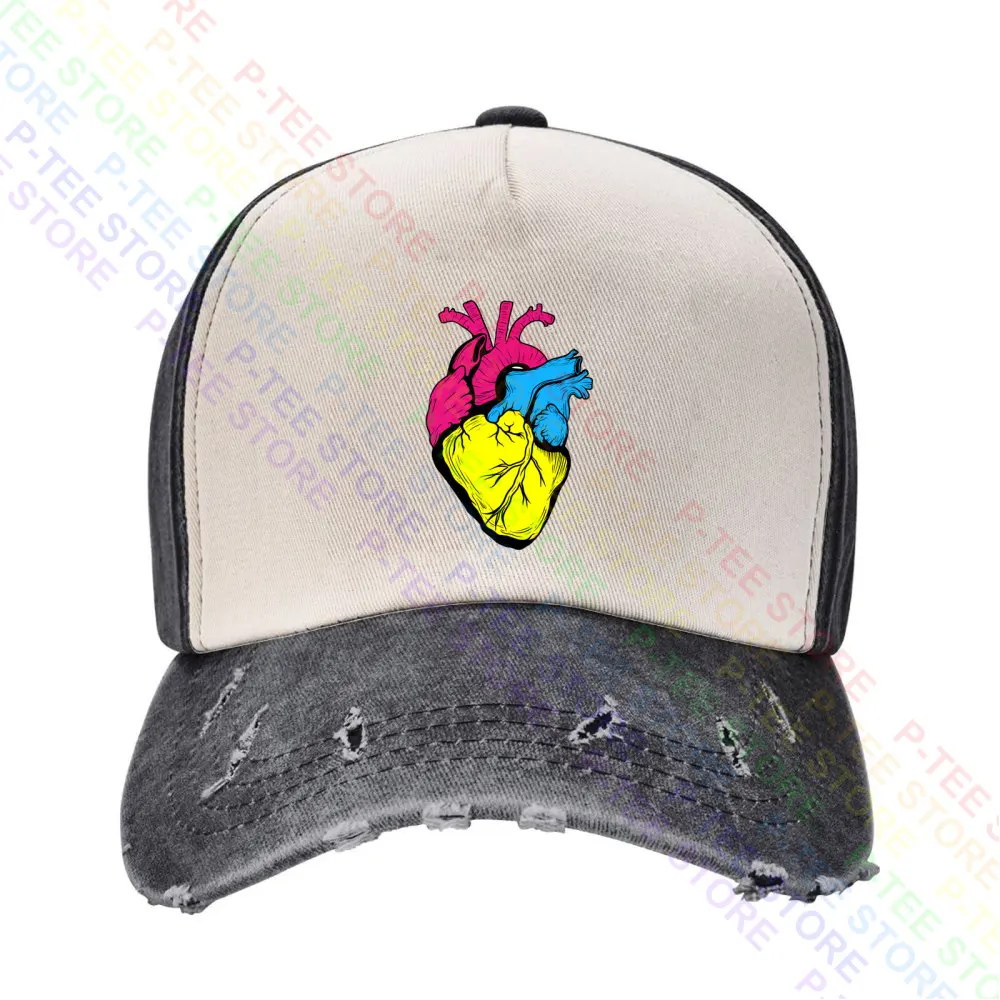 Pan Pride Lgbtq Retro Pansexual Heart Gift Baseball Cap Snapback Caps Knitted Bucket Hat