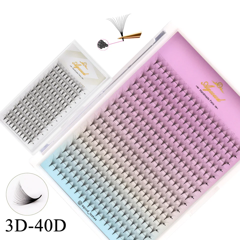 

AGUUD XL Tray 320 Fans 5D 6D 8D 10D 14D 16D 30D Pointy Base Premade Lash Ready Fan Russia Volume Pro Made Fans Eyelash Extension