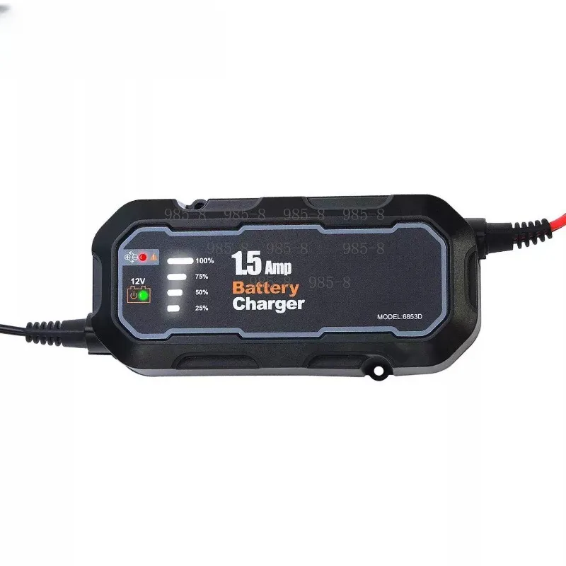 Smart Charger for Lead-Acid Batteries with Maintenance Mode, 1.5A Motorcycle & Car Battery Charger, 100V-240V Input