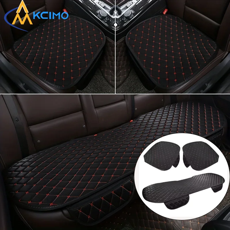 

3 шт. универсальных чехлов для автомобильных сидений из хлопка и льна, дышащие, комфортные, прочные, полностью облегающие защитные накладки для передних и задних сидений