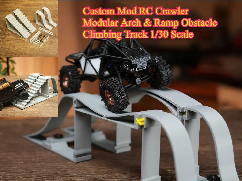 RC Crawler Upgrade Modular Simulated Arch Ramp Climbing Obstacle Track 1/30 Scale For SCX30 custom size Hobby Parts
