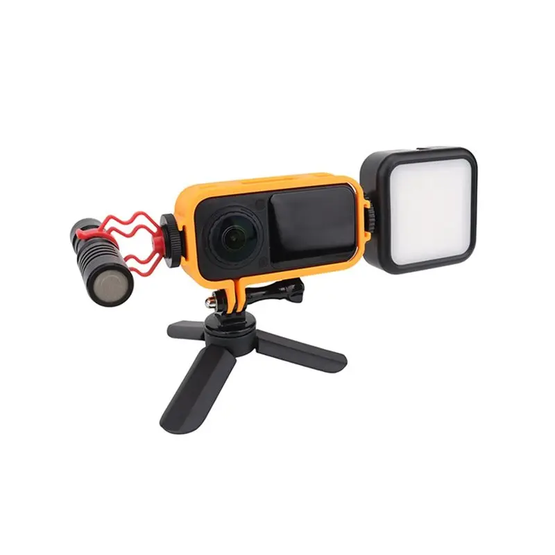 DTB7 Protective Cage Case with Tripod Screw Horizontal Frame for X6 Camera Expansion Frame Cold Shoe Mount Orange