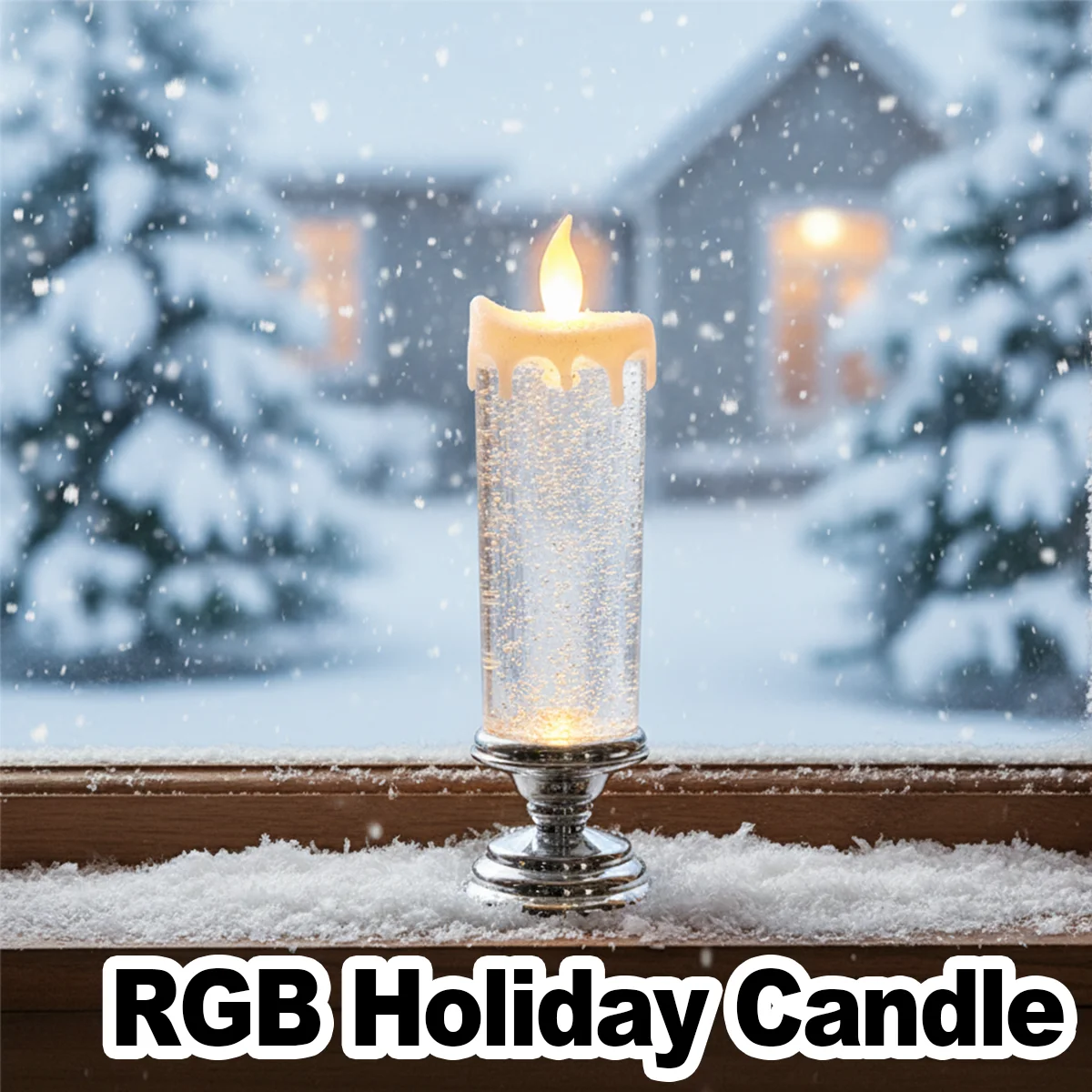 Led Christmas Candle Light Glitter Battery Operated Candles Crystal Flameless Decorative Electric Colored Holiday Usb Simulation