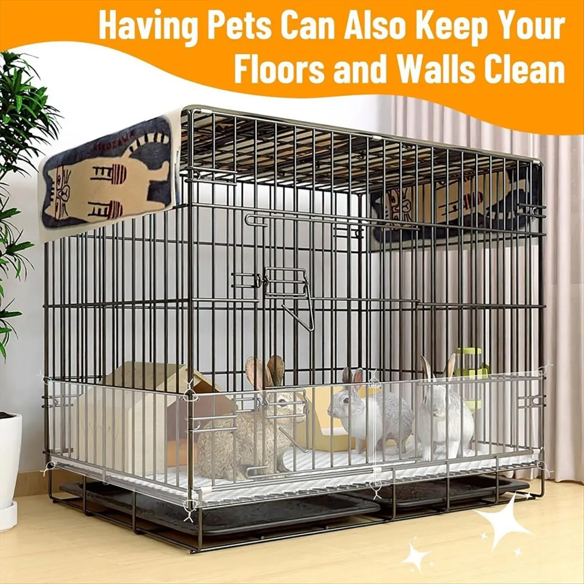 AT16 12 Pack Pet Cage Liner Protection Cage Urine Guard Clear Cage Edge Liner Guinea Pig Side Lining Habitat Siding