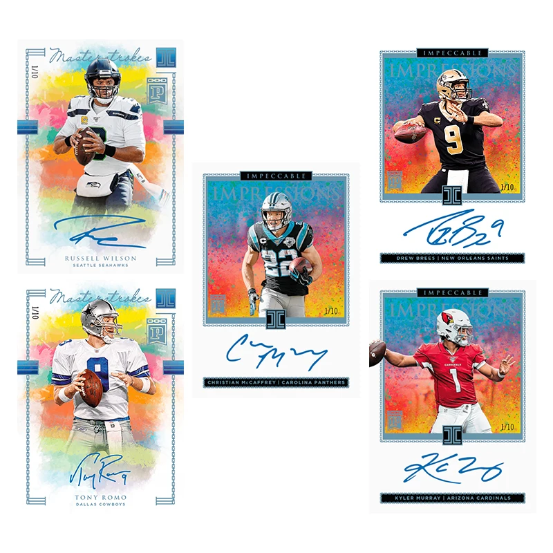 2020 Panini impecable fútbol Diy hecho en casa Russell Wilson Tony Romo Drew Brees Kyler Murray colección tarjeta juguetes regalo