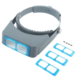 Headband Binocular Magnifier for Jewelry and Detail Work - 4x Magnification, Head-Mounted, Double Lens