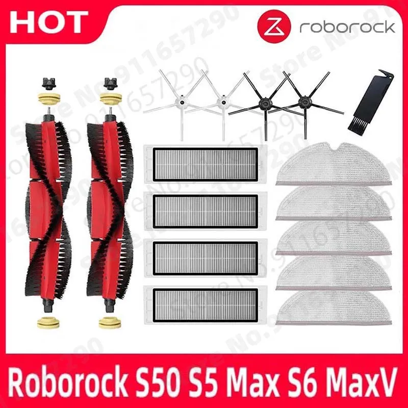 

New Roborock S50 S5 Max S6 MaxV Parts Washable Mop Cloth HEPA Filter Side/Main Brush Robot Vacuum Cleaner Accessories