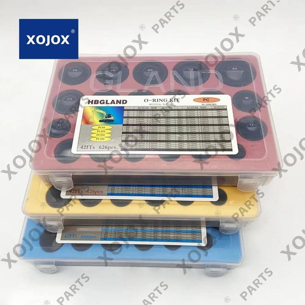 

XOJOX Rubber Ring O-Ring Repair Box Set Wear-Resistant Waterproof High Temperature High Pressure Resistant Sealing Excavator O-R