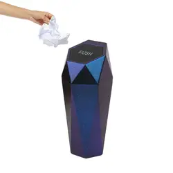 Mini Car Trash Can Leak-Proof Car Trash Can Leak-Proof Push Type Car Garbage Can Lid Easy-to-Install Car Accessory Front Seat