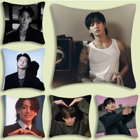 Pillow Covers Cartoon Singer J-Jungkooks Sofa Decorative Home Double-sided Printing Short Plush Cute Cushion Cover