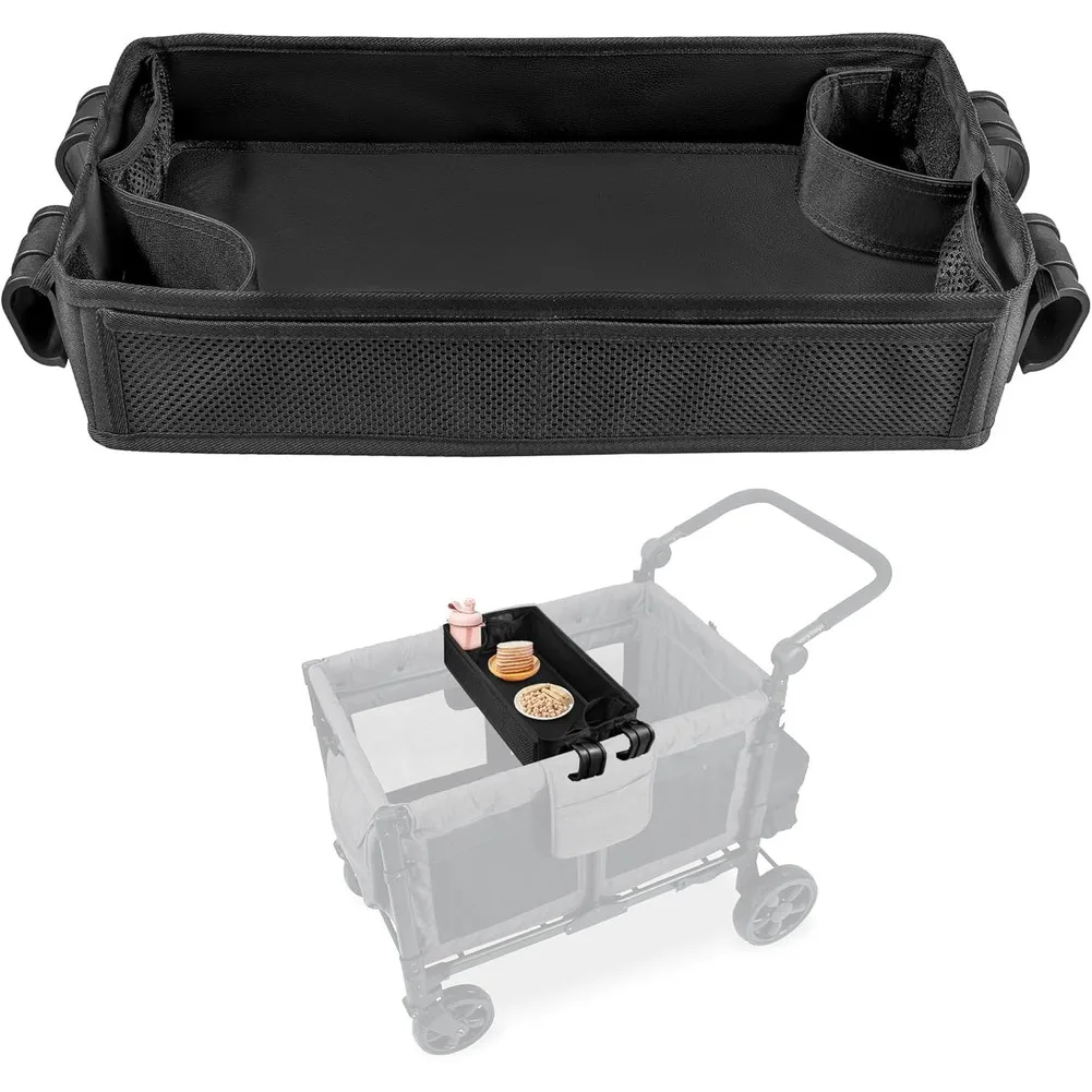 For WFor Onderfold Baby Stroller Tray - FunctiFor Onal Snack and Beverage Platform - 50x22x7.5cm Black For Unit - view 3