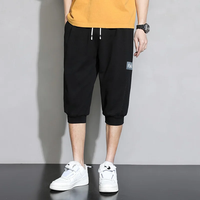 

Summer Fashion Loose Plus Size Sweatpants Streetwear Oversized Cropped Pants Men Clothing M-8xl Couple Sports Jogging Pants