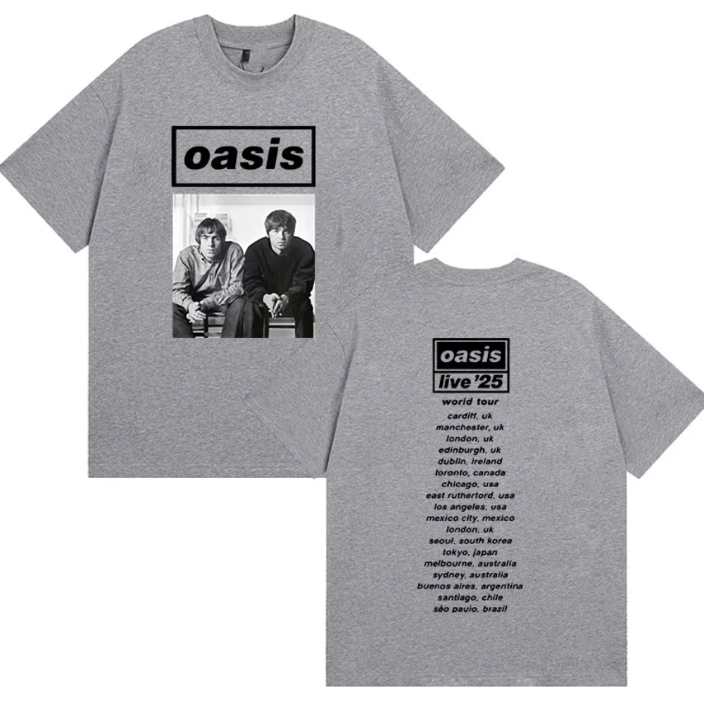 British Rock O-Oasis Live 25 Tour 2025 New T Shirt Women's Hip Hop