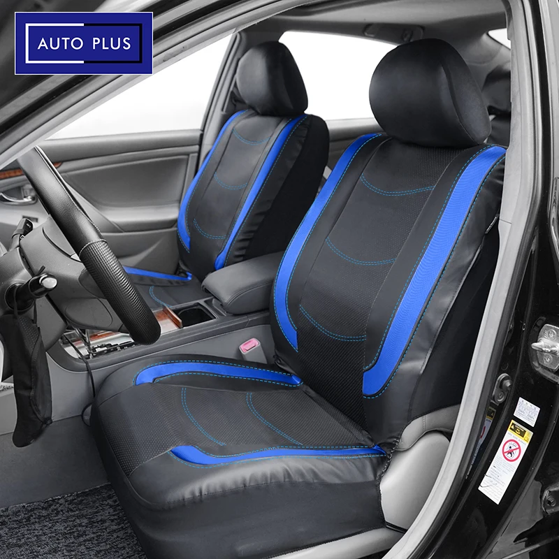 AUTOPLUS Pu Leather Universal Car Seat Cover Set With Airbag Compatible With Zipper Can Rear Seat Split Car accessories Interior