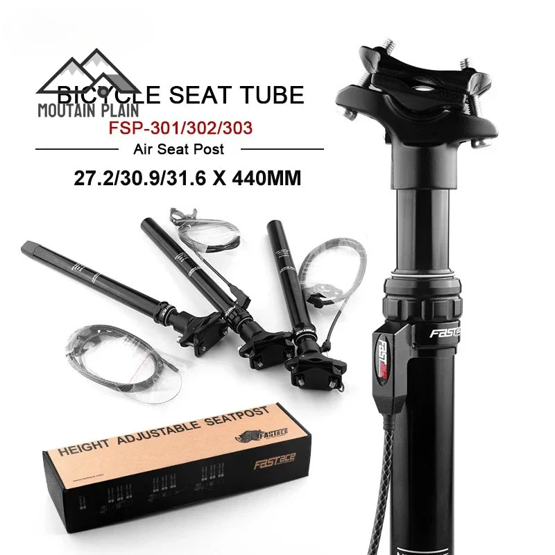 Dropper Height Adjustable Seatpost 27.2/30.9/31.6mm*440mm Internal/External Routing Cable Bicycle Seat Post