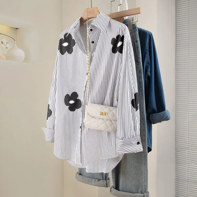 

Новая женская верхняя одежда с полосатым принтом и длинными рукавами, весна-осень, в университетском стиле, уникальная, изысканная