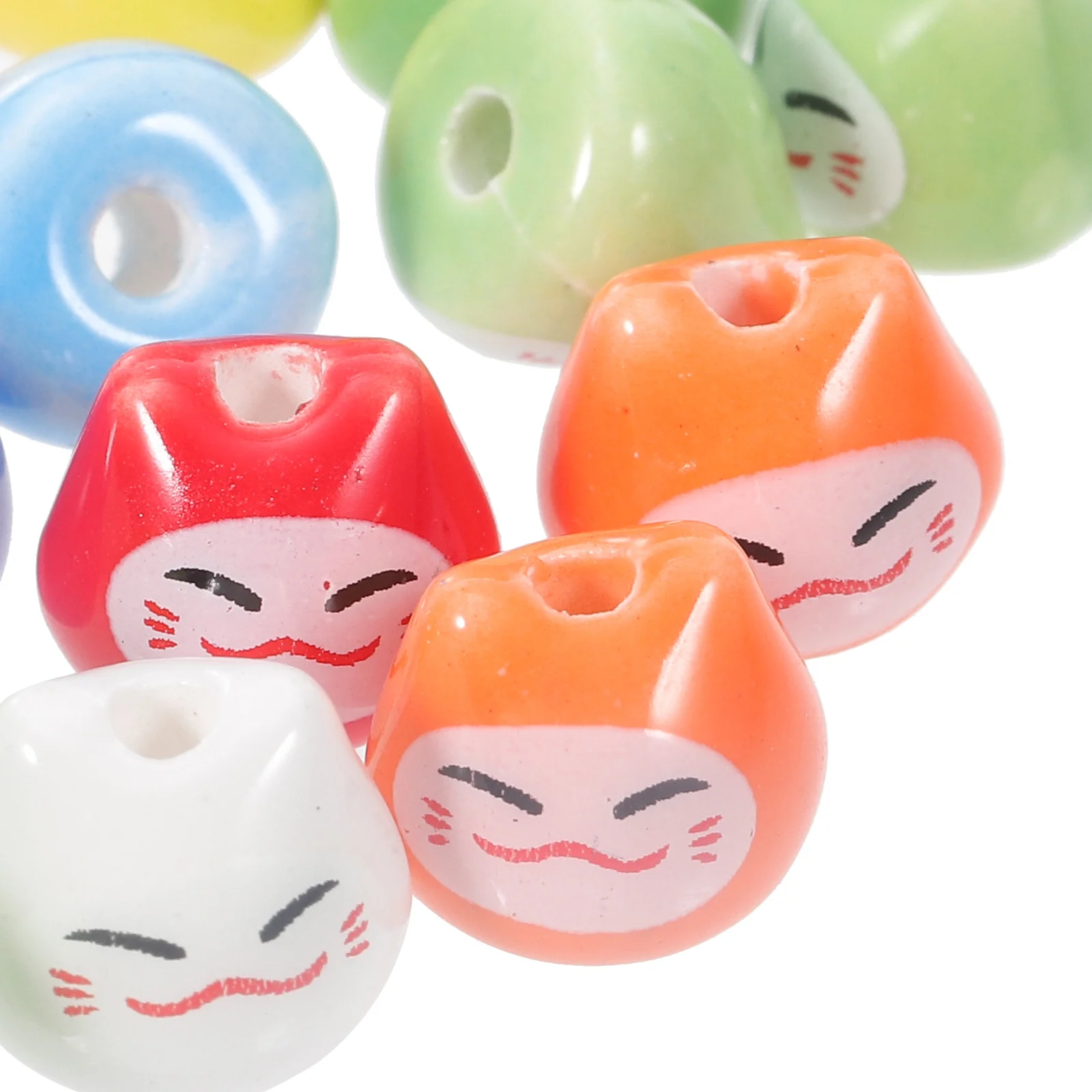 

50pcs Fortune Cat Beads Ceramic Maneki Neko Pendants Diy Jewelry Charms For Necklace Bracelet Earring Keychain Crafts Supplies