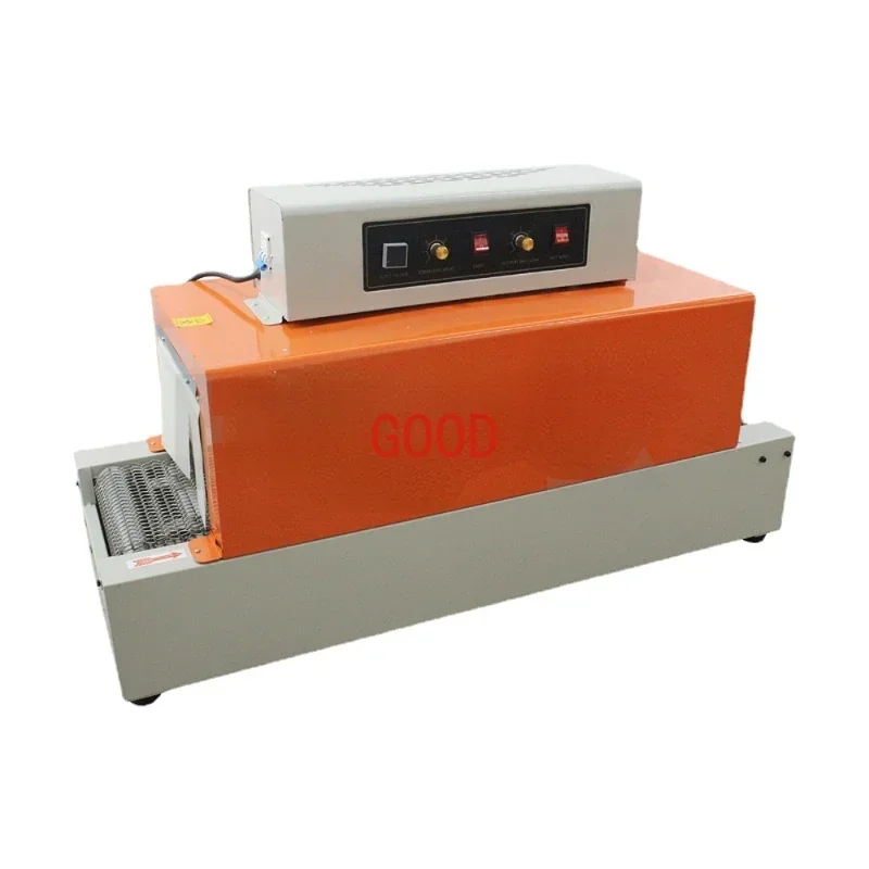 semi automatic small box heat tunnel shrink sleeving wrapping labeling packaging machine
