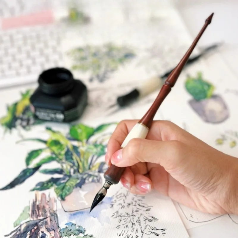 

5mm Japanese Nib Wooden Pole Comic Dipping Pen Waterproof Art Painting Material Student Line Draft Sketch Hand-drawn Comic Tool