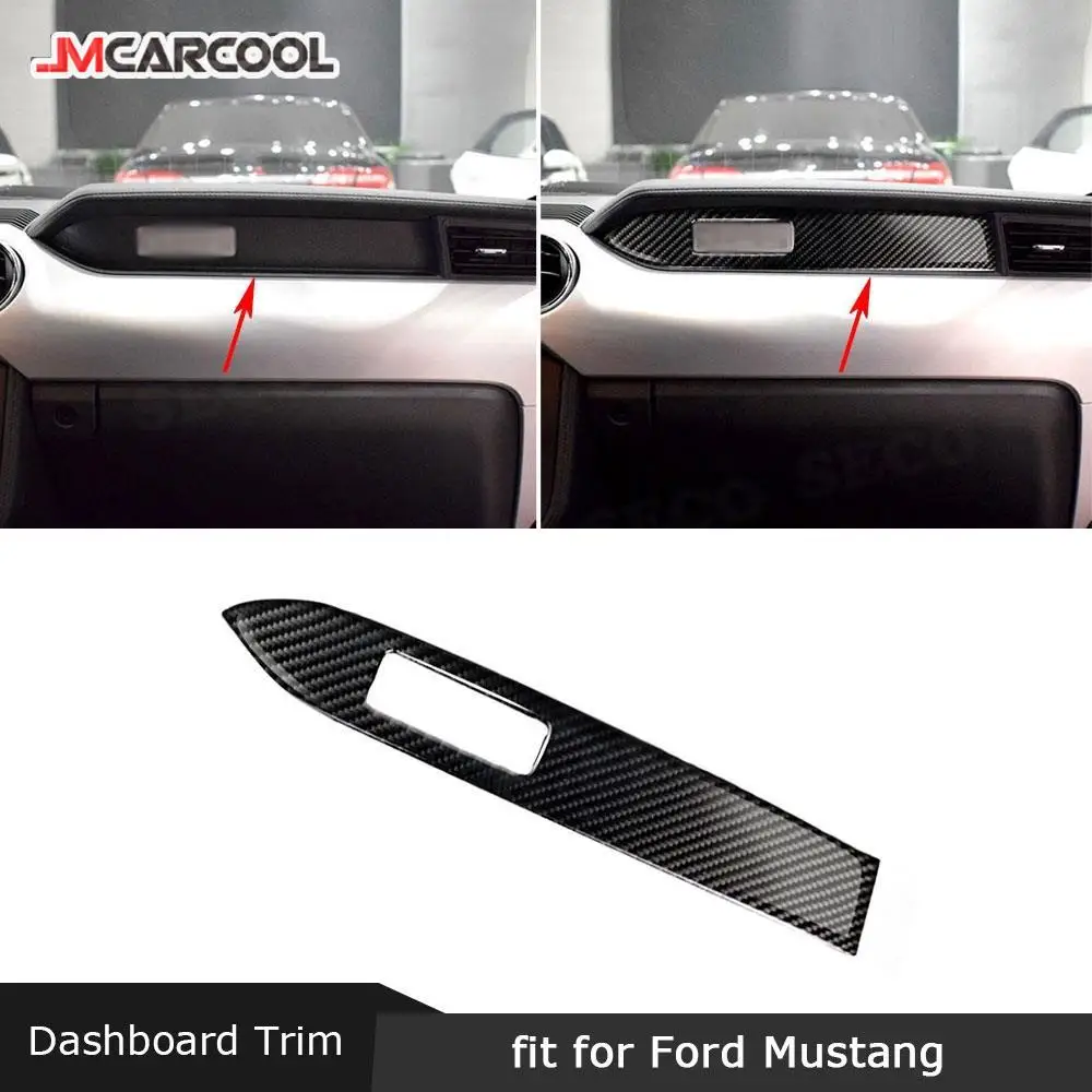 

Carbon Fiber Car Dashboard Interior Trim Decoration Strip Sticker Cover For Ford Mustang 2015 -2017 LHD