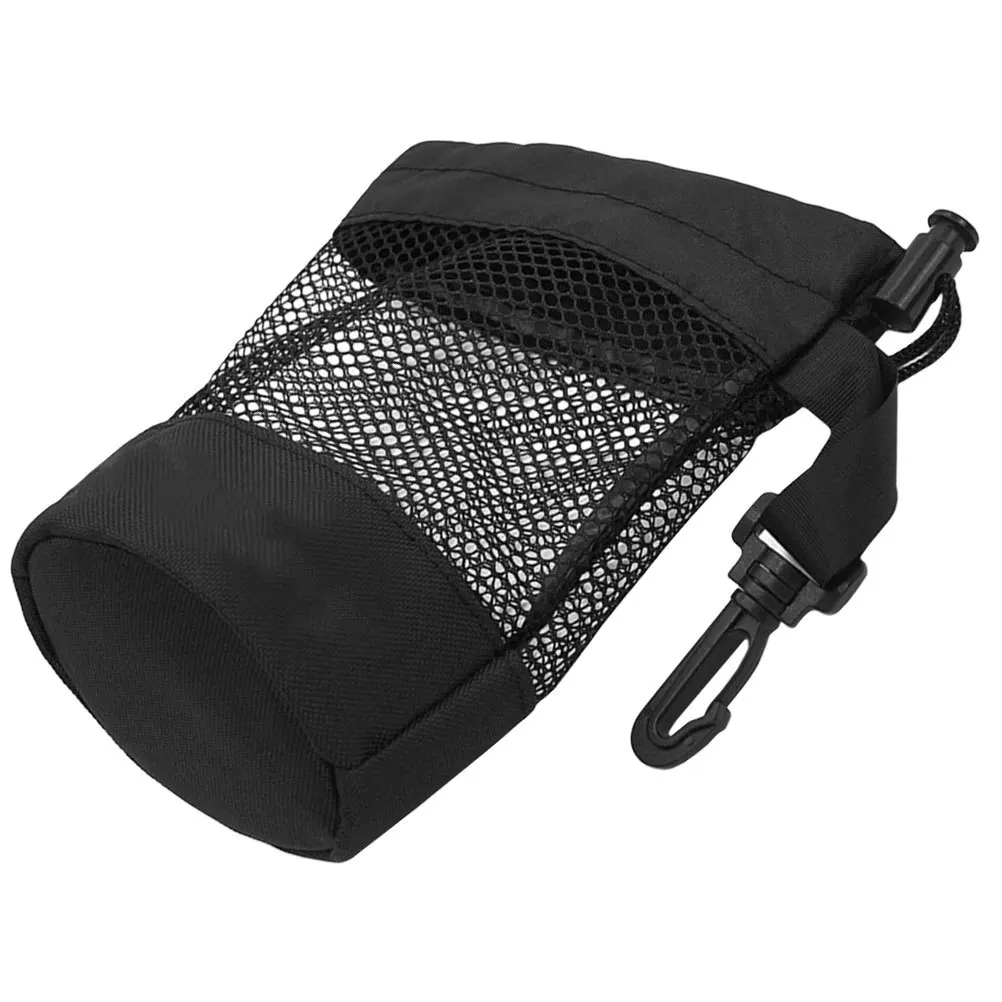 

Golf Ball Mesh Storage Bag Breathable Nylon Tennis Ball Waist Pouch Large Space Buckle Design Portable Holder Tennis Storage Bag