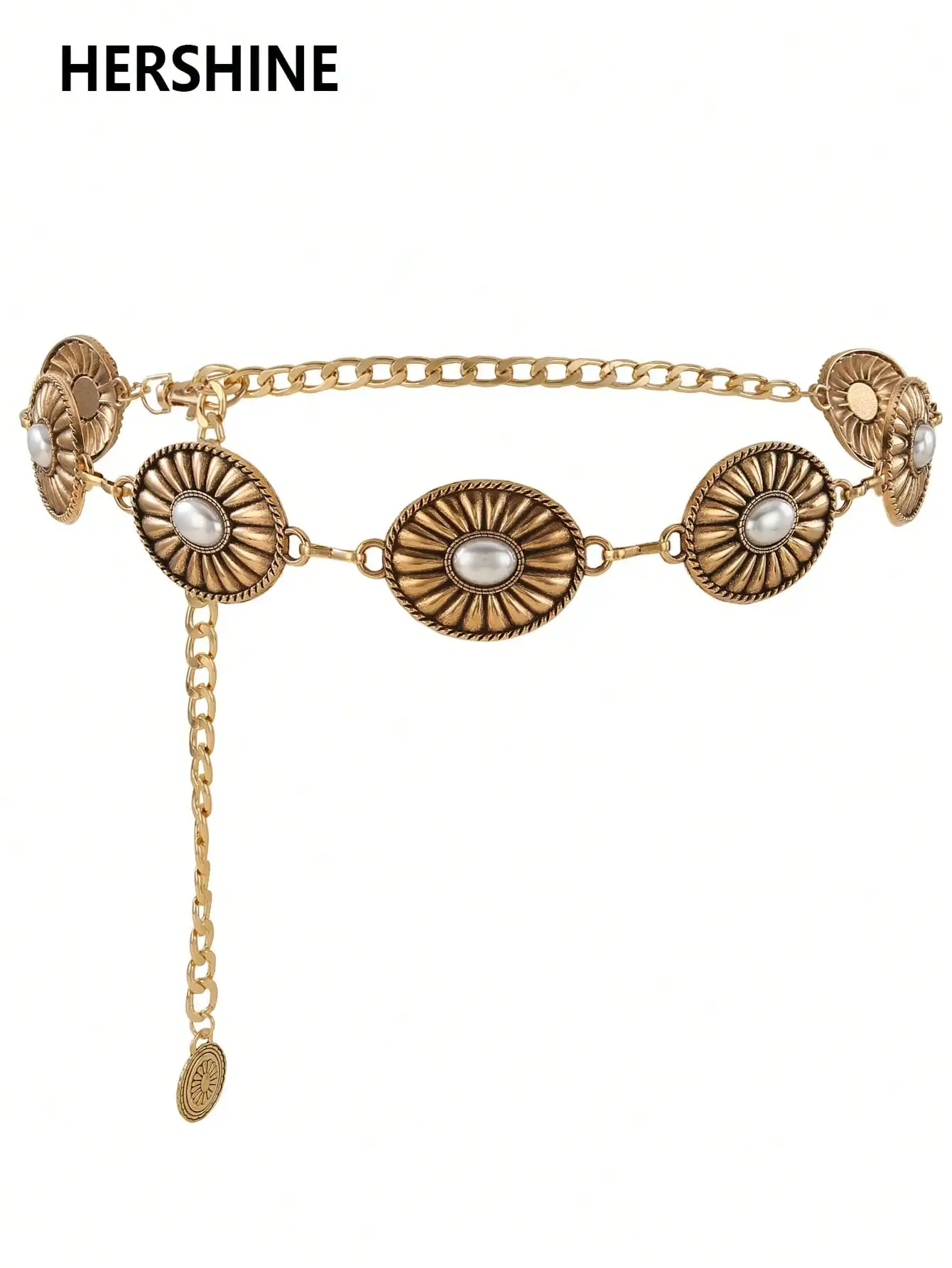 HERSHINE قطعة واحدة من قلادة الخصر النسائية على شكل زهرة على الطراز البوهيمي مناسبة لمطابقة الفساتين والجينز في الهالوين