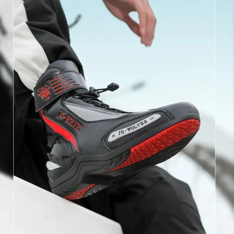 Men's Motorcycle Boots Waterproof Cross-country Travel Ankle Boots Women's Breathable and Wear-resistant Cycling Shoes